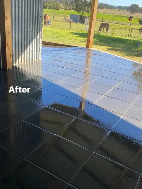 Paved pergola area looking out over paddocks (5 of 6)